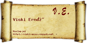 Viski Ernő névjegykártya